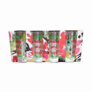 Tag Holiday Shot Glass Set of 4 Making Spirits Bright NIP